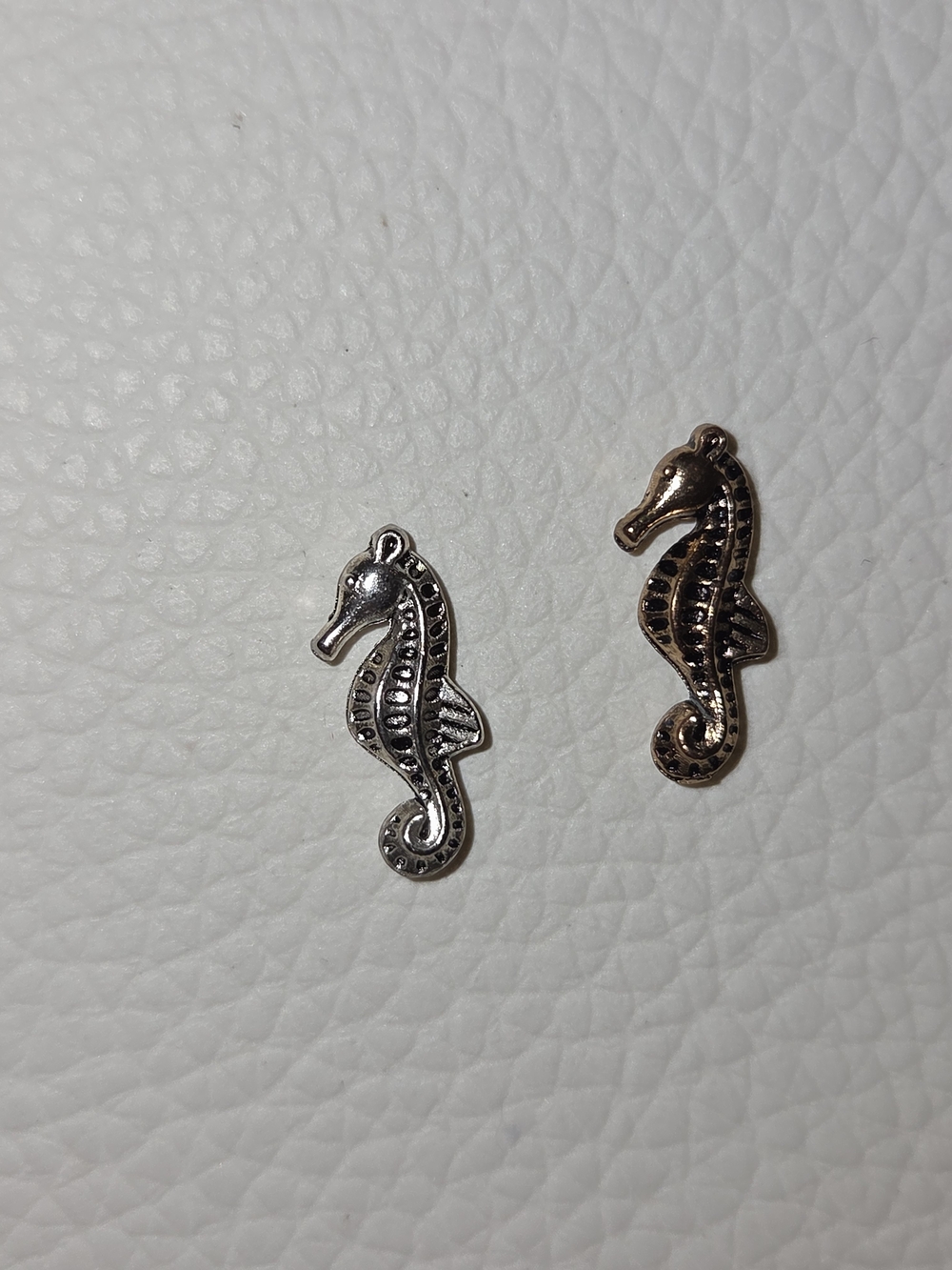 Seahorse Charm Pair - Silver & Gold Tone